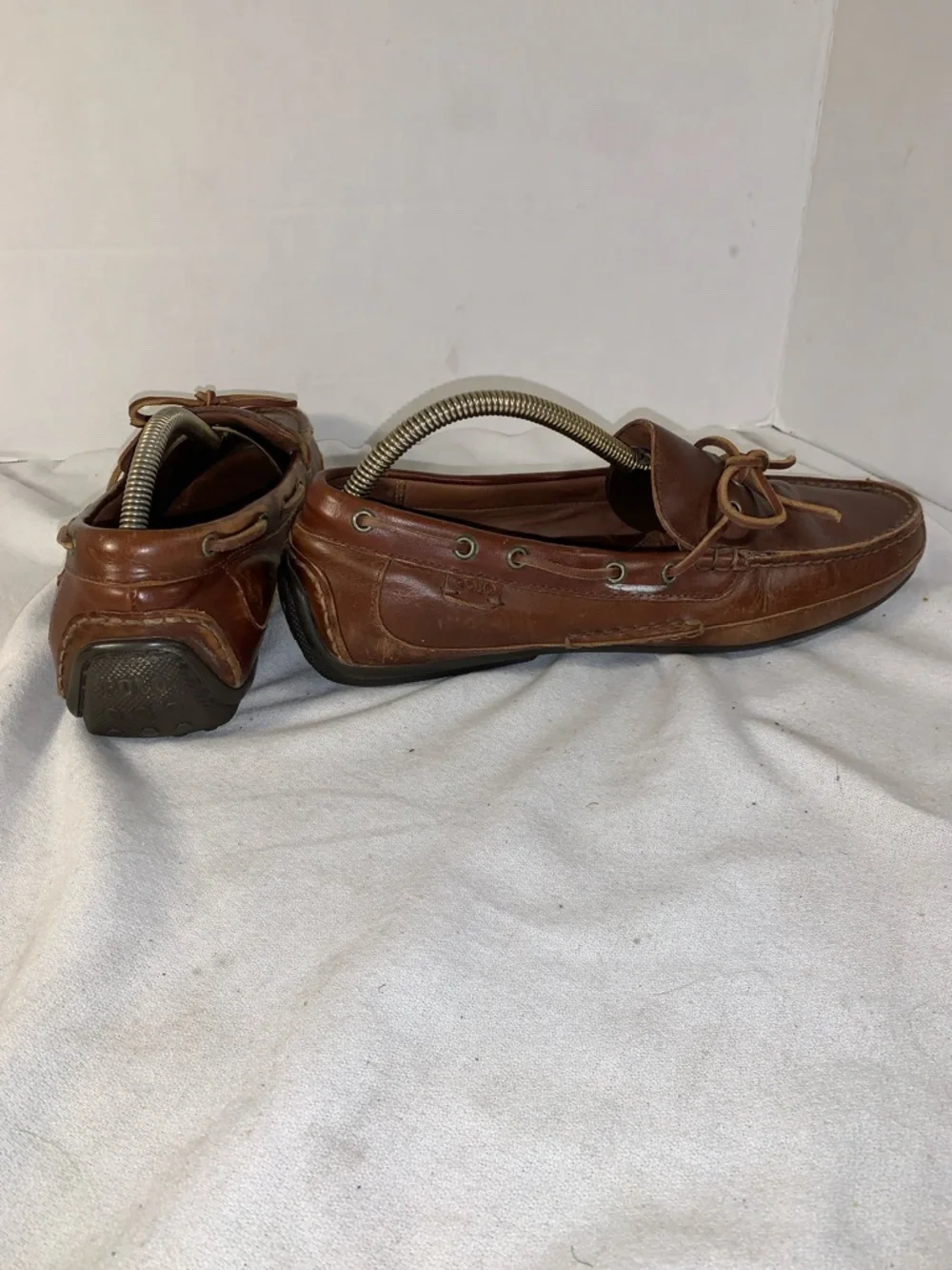 Polo by Ralph Lauren Brown Leather Moc-Toe Boat Shoes